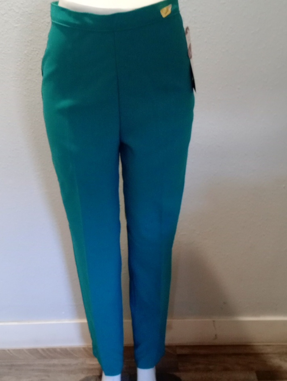 High-Rise Teal Slim Trousers for Women – Tailored Workwear